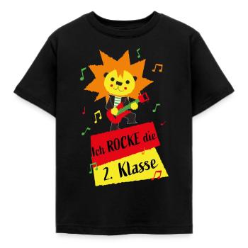 Ich rocke die 2. Klasse - Grundschule Klasse 2 - Kinder T-Shirt - Schwarz - Vorne - AI Model Kid Female (0cm)