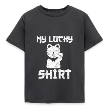 Mon Lucky Shirt I Maneki Neko chanceux chat chanceux - T-shirt Enfant - charbon - Devant - AI Model Kid Female (0cm)