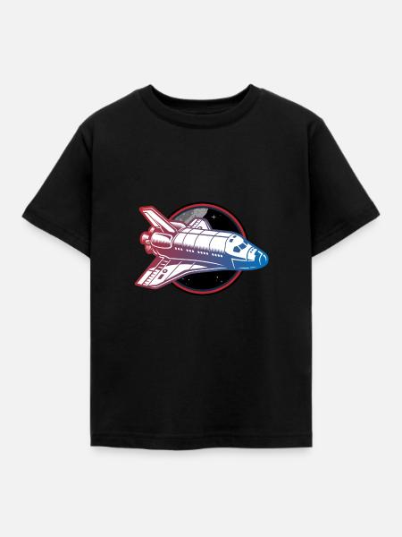 spaceship space shuttle - Kinder T-Shirt - Schwarz