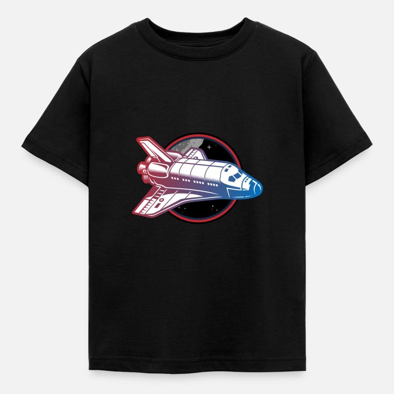 spaceship space shuttle - Kinder T-Shirt - Schwarz