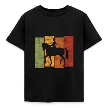 Dressur Dressurreiten Dressurreiter Reiten Pferd - Kinder T-Shirt - Schwarz - Vorne - AI Model Kid Female (0cm)