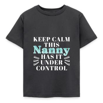 Barnepige Babysitter Dagplejer - Børne-T-shirt - mørkegrå - Foran - AI Model Kid Female (0cm)