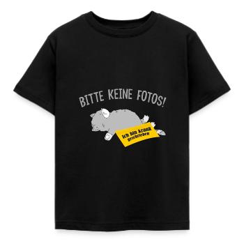Bitte keine Fotos. Bin krank geschrieben. Büro - Kinder T-Shirt - Schwarz - Vorne - AI Model Kid Female (0cm)