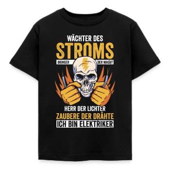 Elektriker Wächter des Stroms - Kinder T-Shirt - Schwarz - Vorne - AI Model Kid Female (0cm)