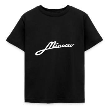 Minotto large logo - Kids' T-Shirt - black - Front - AI Model Kid Female (0cm)