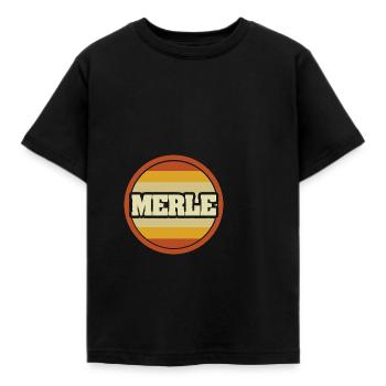 Merle - T-shirt Enfant - noir - Devant - AI Model Kid Female (0cm)