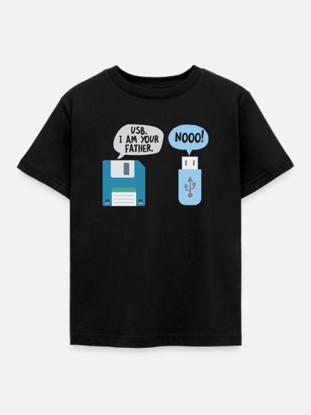 USB I am your Fahter Nerd Computer PC Gamer xD - Kinder T-Shirt - Schwarz