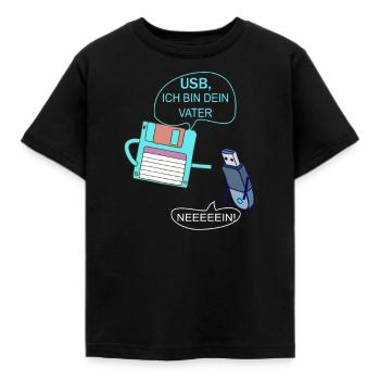 USB ich bin dein Vater xD - Kinder T-Shirt - Schwarz - Vorne - AI Model Kid Female (0cm)