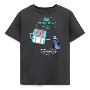 USB je suis ton père xD - T-shirt Enfant - charbon - Devant - AI Model Kid Female (0cm)