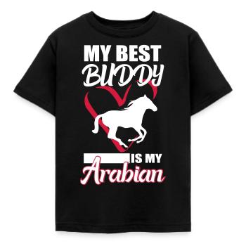 Araber Pferde Spruch - Kinder T-Shirt - Schwarz - Vorne - AI Model Kid Female (0cm)