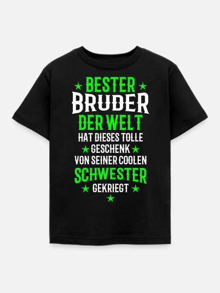 15 Bester Bruder der Welt Geschenk coole Schwester - Kinder T-Shirt - Schwarz