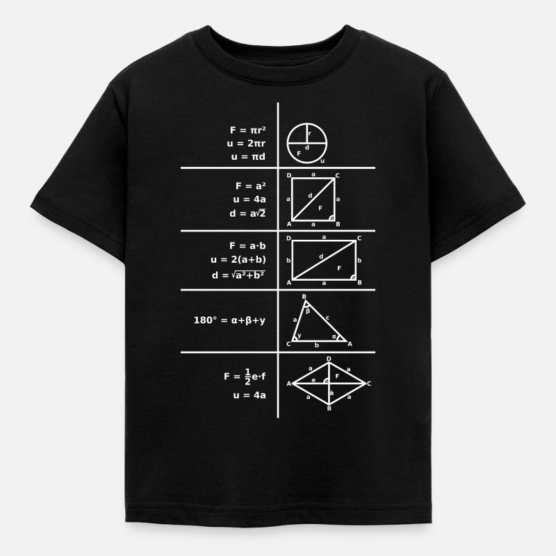 Formulas math formula collection shirt design gift - Kids' T-Shirt - black