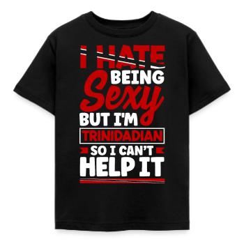 Trinidad et Tobago Drapeau Trinidadian Funny Quote - T-shirt Enfant - noir - Devant - AI Model Kid Female (0cm)