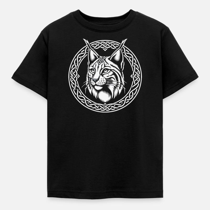 Keltischer Luchs - Kinder T-Shirt - Schwarz