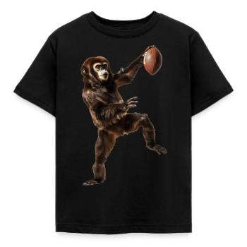 Gibbon Fußball - Kinder T-Shirt - Schwarz - Vorne - AI Model Kid Female (0cm)