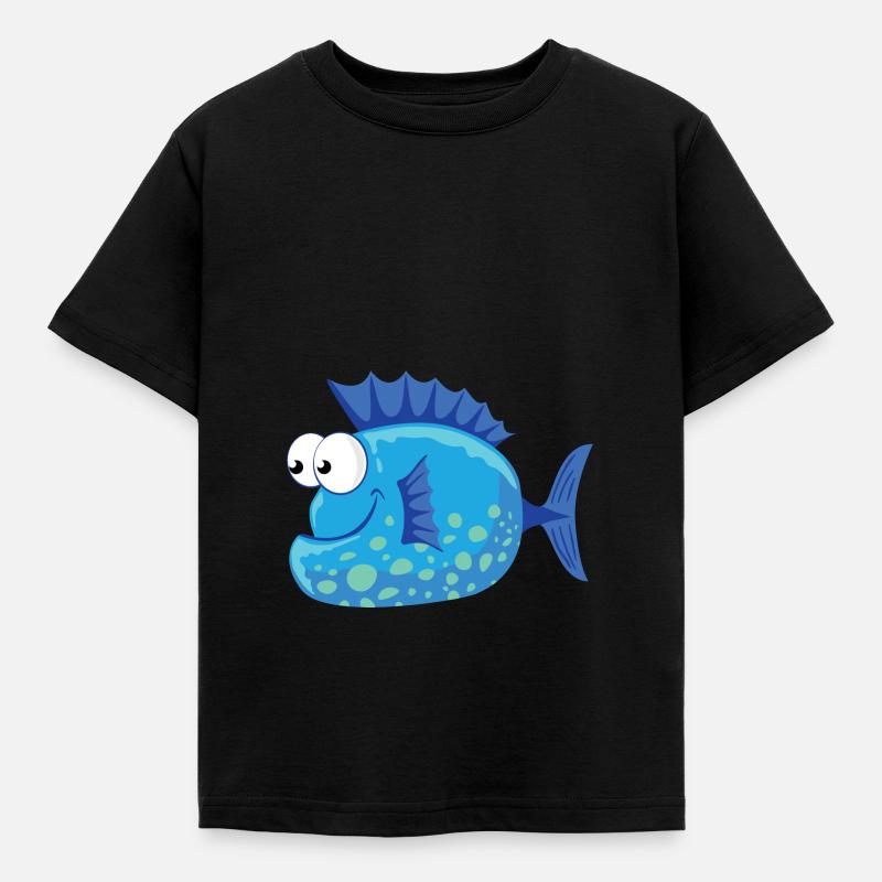 Fisch George - Kinder T-Shirt - Schwarz