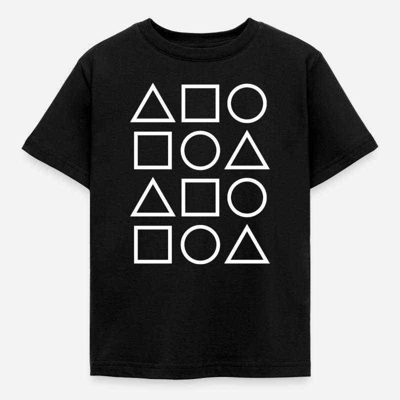 Geometric Glyph Grid - Kids' T-Shirt - black