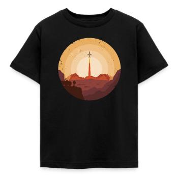 Mars Mission 2050 Spaceship Takeoff - T-shirt Enfant - noir - Devant - AI Model Kid Female (0cm)