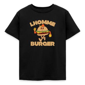 The Burger Man - Kids' T-Shirt - black - Front - AI Model Kid Female (0cm)