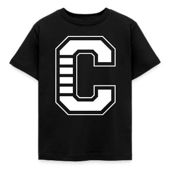 Lettre C Alphabet en Grand Blanc - T-shirt Enfant - noir - Devant - AI Model Kid Female (0cm)