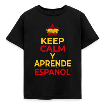 Learn Spanish Spanish Course Saying - Kids' T-Shirt - black - Front - AI Model Kid Female (0cm)