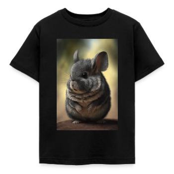 Chinchilla Realistisch Tier - Kinder T-Shirt - Schwarz - Vorne - AI Model Kid Female (0cm)