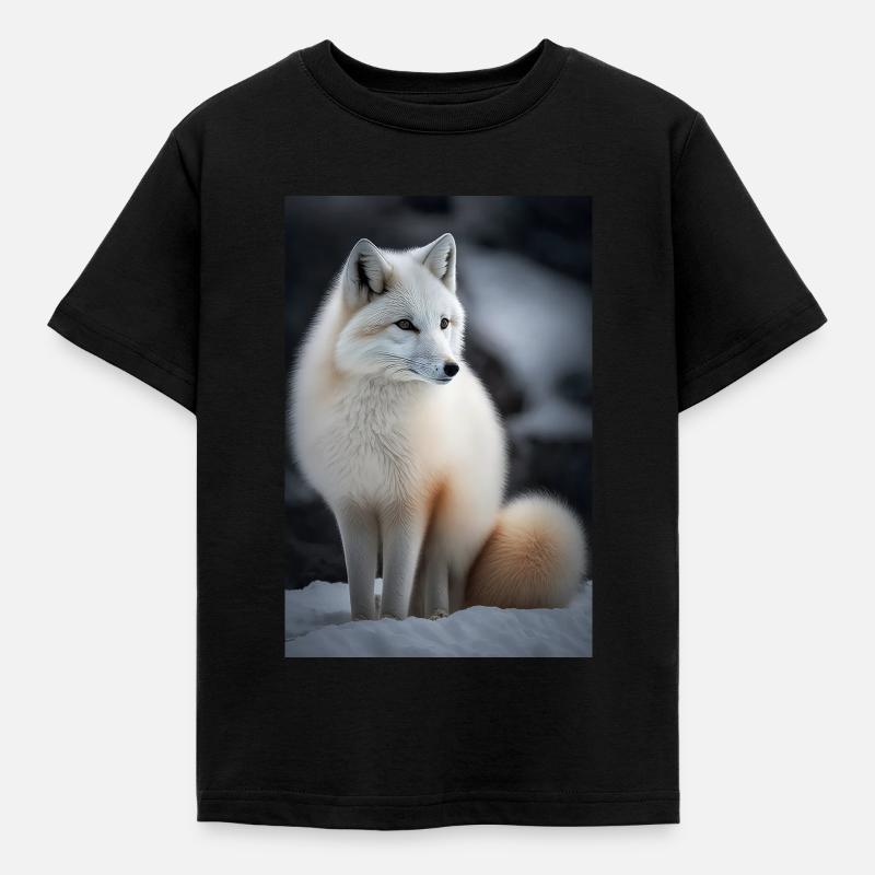 Polarfuchs - Kinder T-Shirt - Schwarz
