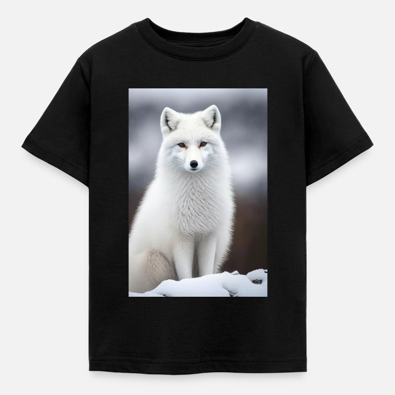 Polarfuchs - Kinder T-Shirt - Schwarz