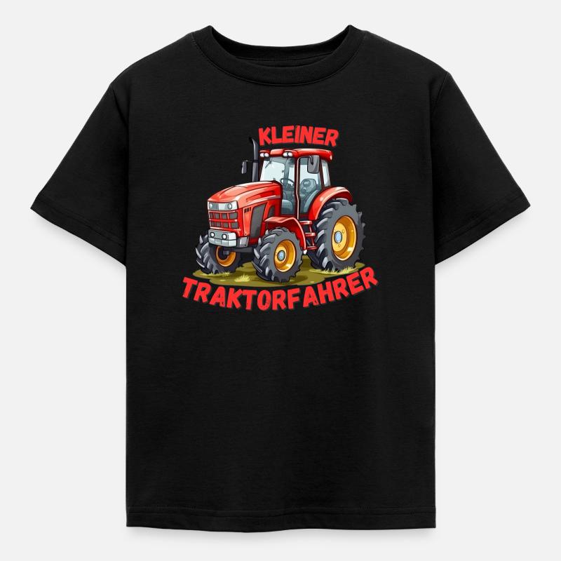 Kleiner Traktorfahrer - Kinder T-Shirt - Schwarz