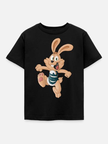 Hase mit Korsett - Kinder T-Shirt - Schwarz
