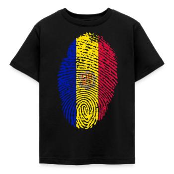 Flagge von Andorra - Kinder T-Shirt - Schwarz - Vorne - AI Model Kid Female (0cm)