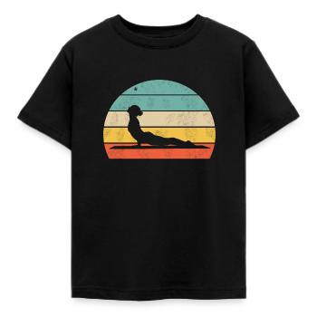 Yoga Pose - Kinder T-Shirt - Schwarz - Vorne - AI Model Kid Female (0cm)