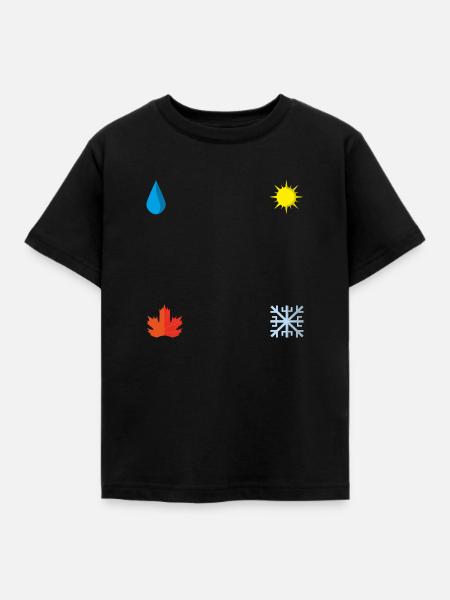 Vier Jahreszeiten - Kinder T-Shirt - Schwarz
