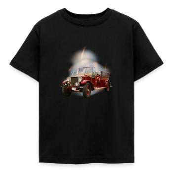 Voitures de pompiers voitures anciennes - T-shirt Enfant - noir - Devant - AI Model Kid Female (0cm)