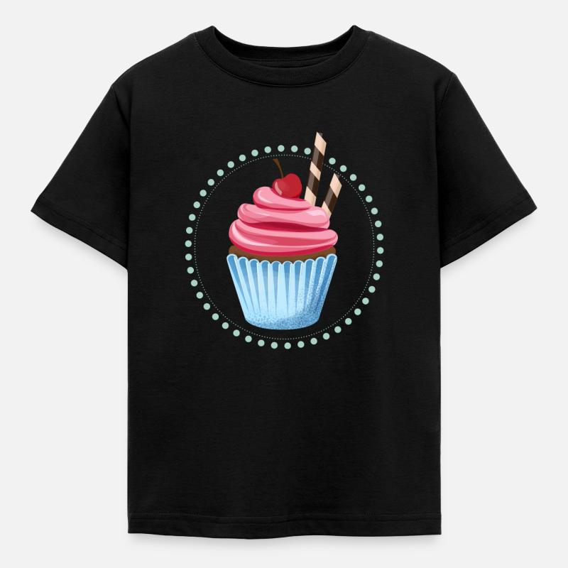Kirsch Cupcake - Kinder T-Shirt - Schwarz