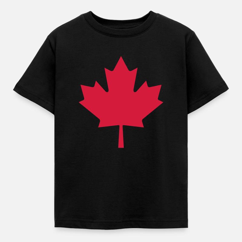 Feuille d'érable - T-shirt Enfant - noir