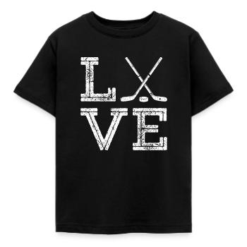 Hockeyspieler Love Eishockey - Kinder T-Shirt - Schwarz - Vorne - AI Model Kid Female (0cm)