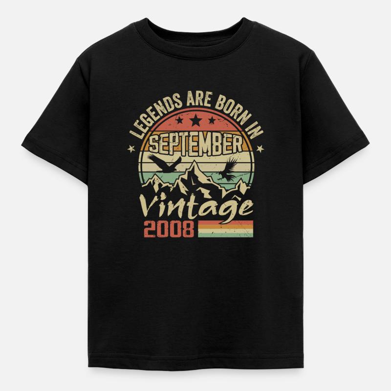 September 2008 Geburtstagsgeschenk September 2008 - Kinder T-Shirt - Schwarz