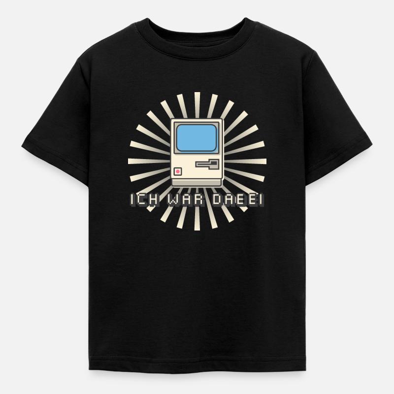 Mac apple Computer Retro Pixel nerdy Retro design - Kinder T-Shirt - Schwarz