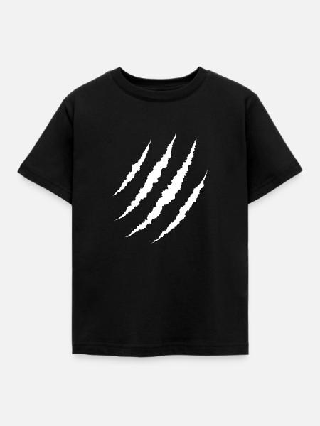 Weiße Kratzer - Kinder T-Shirt - Schwarz