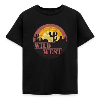 Wild West T-Shirt Design Cadeau - T-shirt Enfant - noir - Devant - AI Model Kid Female (0cm)