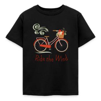 Fahrradtour Wind - Kinder T-Shirt - Schwarz - Vorne - AI Model Kid Female (0cm)