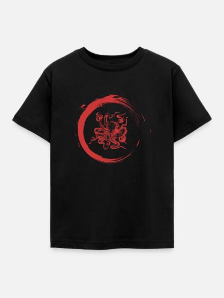 Tintenfisch - Kinder T-Shirt - Schwarz