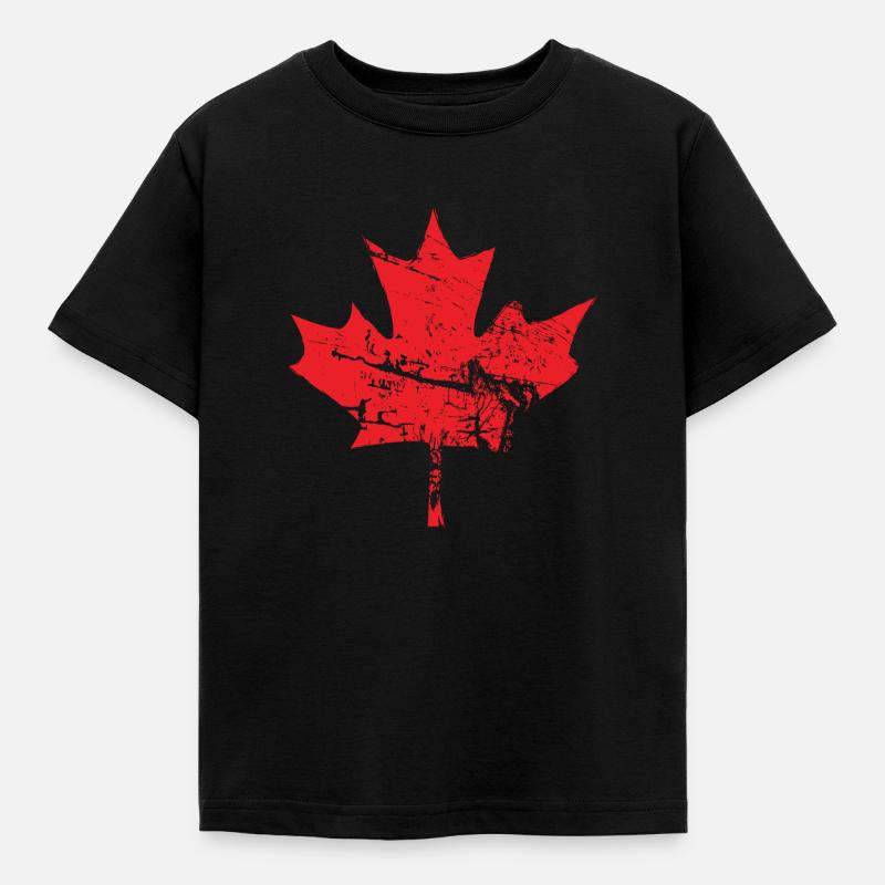 Canadian Maple Leaf - Kids' T-Shirt - black