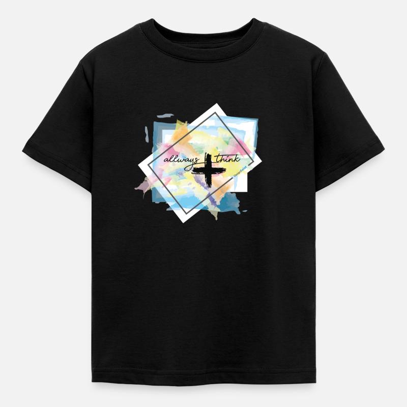 think positive - Kinder T-Shirt - Schwarz