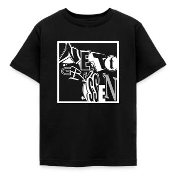 Nett Grüssen Graffiti Logo - Kinder T-Shirt - Schwarz - Vorne - AI Model Kid Female (0cm)