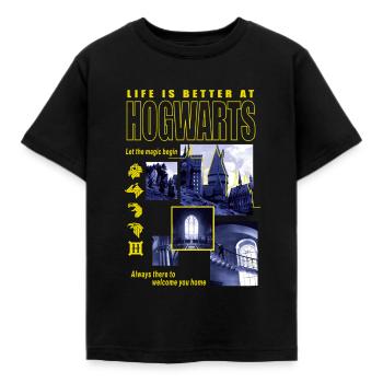 Harry Potter Das Leben Ist Besser In Hogwarts - Kinder T-Shirt - Schwarz - Vorne - AI Model Kid Female (0cm)