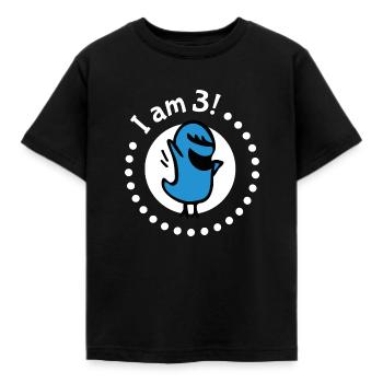 I am three - Dritter Geburtstag - Kinder T-Shirt - Schwarz - Vorne - AI Model Kid Female (0cm)