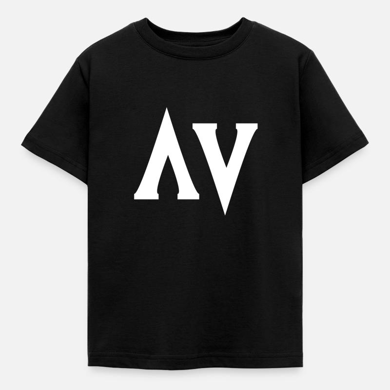 Simple design AV - Kids' T-Shirt - black