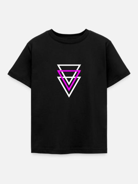 Dreiecke - Kinder T-Shirt - Schwarz
